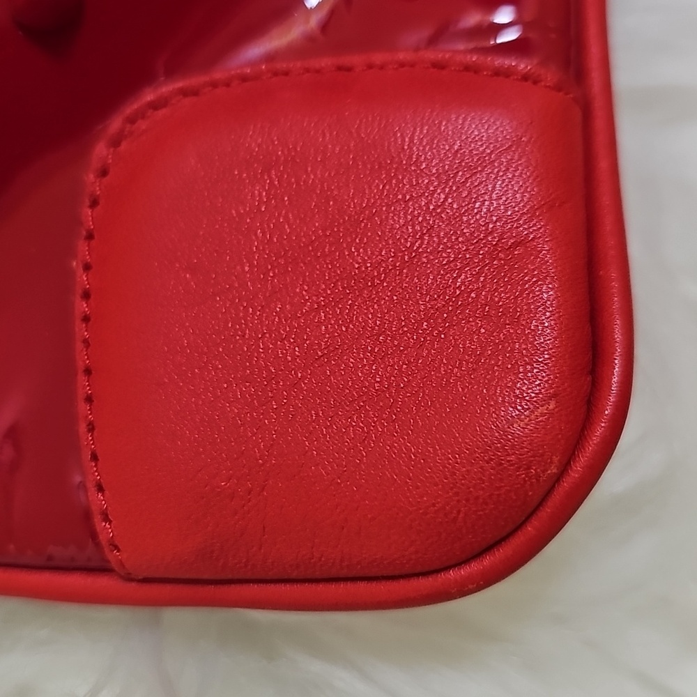 CHRISTIAN LOUBOUTIN Red Patent Leather Loubiposh Spiked Clutch Bag - Picture 14 of 17